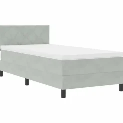 vidaXL Cama tipo Box Spring 90 x 190 cm Terciopelo Gris claro Hot