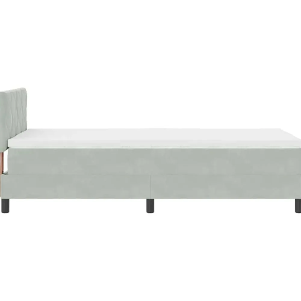 vidaXL Cama tipo Box Spring 90 x 190 cm Terciopelo Gris claro Hot