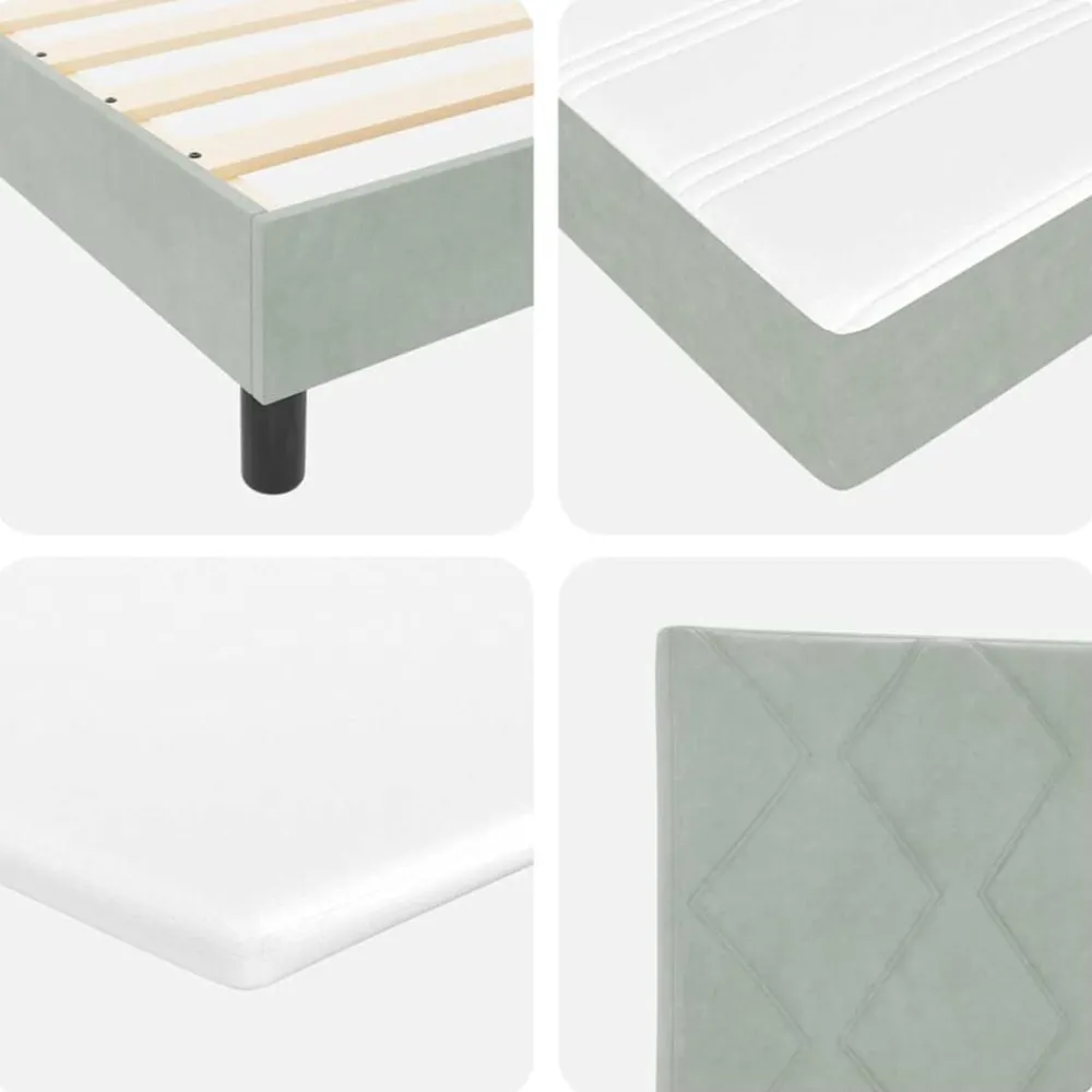 vidaXL Cama tipo Box Spring 90 x 190 cm Terciopelo Gris claro Hot