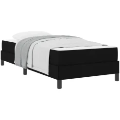 vidaXL Cama tipo Box Spring con colchón 80 x 200 cm tela Negro New