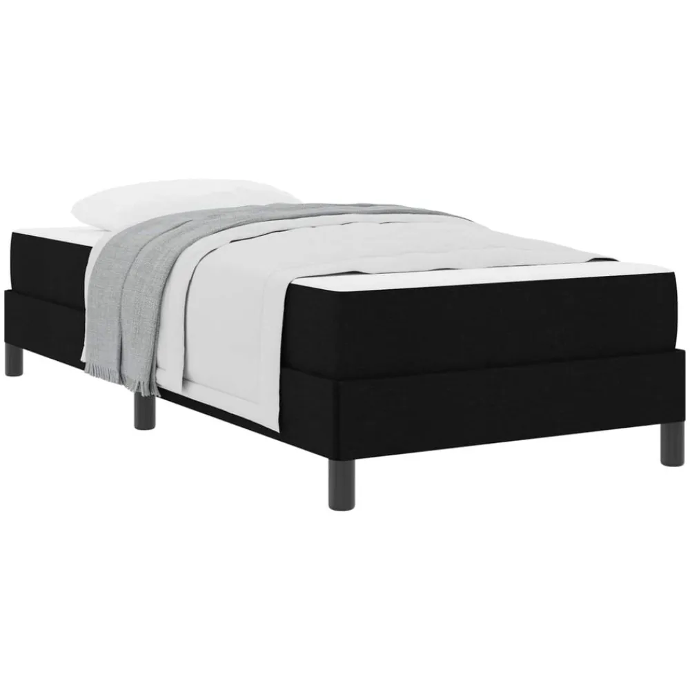 vidaXL Cama tipo Box Spring con colchón 80 x 200 cm tela Negro New