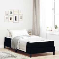 vidaXL Cama tipo Box Spring con colchón 80 x 200 cm tela Negro New