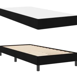 vidaXL Cama tipo Box Spring con colchón 80 x 200 cm tela Negro New
