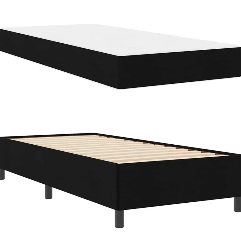 vidaXL Cama tipo Box Spring 80 x 200 cm tela Negro Online
