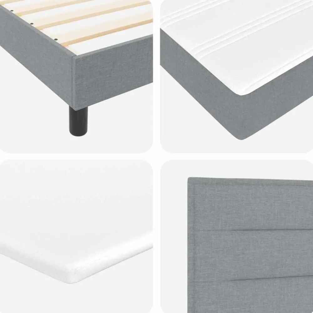 vidaXL Cama tipo Box Spring con colchón 80 x 200 cm tela Gris claro