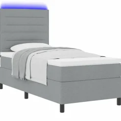 vidaXL Cama tipo Box Spring con colchón 80 x 200 cm tela Gris claro