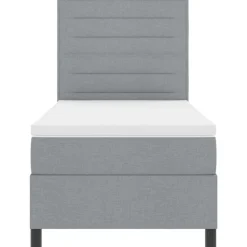 vidaXL Cama tipo Box Spring con colchón 80 x 200 cm tela Gris claro