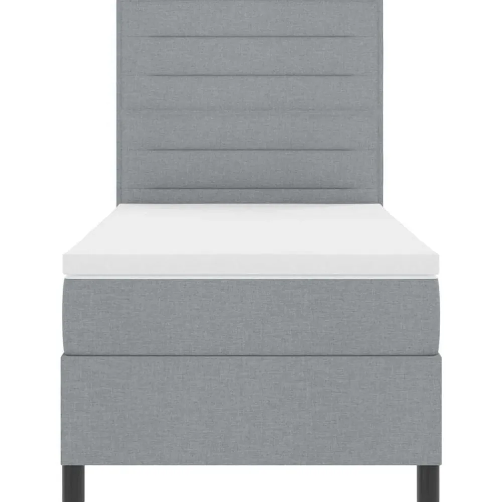 vidaXL Cama tipo Box Spring con colchón 80 x 200 cm tela Gris claro