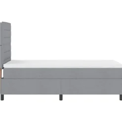 vidaXL Cama tipo Box Spring con colchón 80 x 200 cm tela Gris claro
