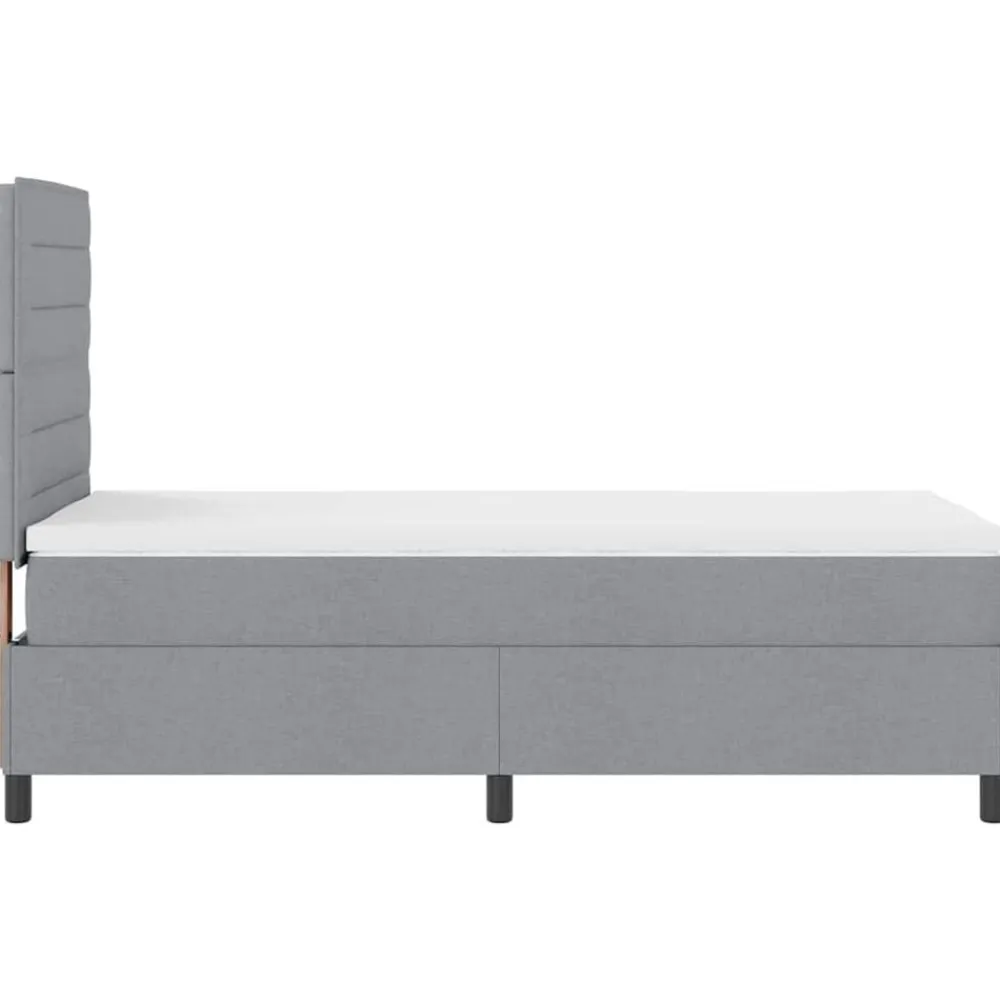 vidaXL Cama tipo Box Spring con colchón 80 x 200 cm tela Gris claro
