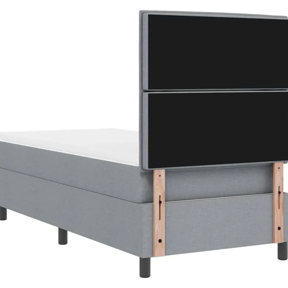 vidaXL Cama tipo Box Spring con colchón 80 x 200 cm tela Gris claro