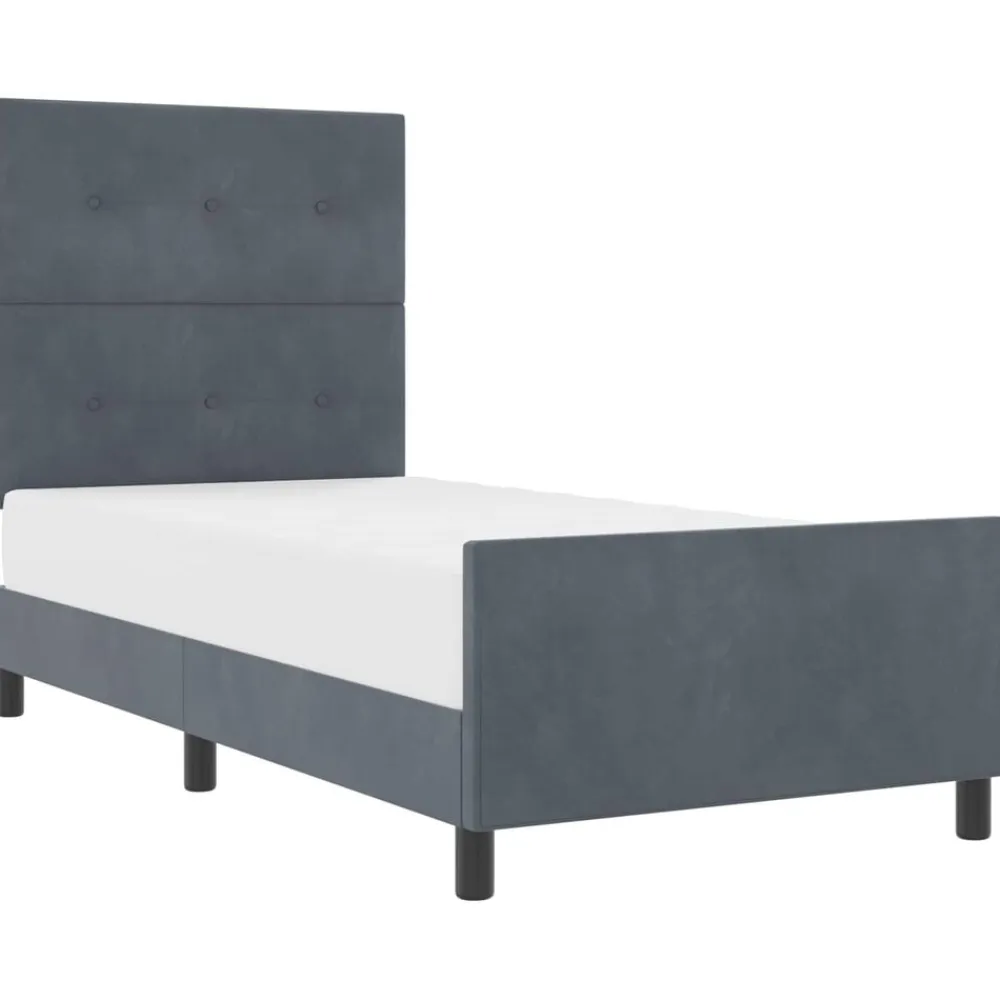 vidaXL Cama tipo Box Spring 80 x 200 cm Terciopelo Gris oscuro