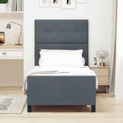 vidaXL Cama tipo Box Spring 80 x 200 cm Terciopelo Gris oscuro