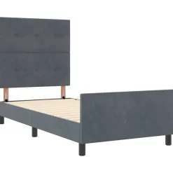 vidaXL Cama tipo Box Spring 80 x 200 cm Terciopelo Gris oscuro