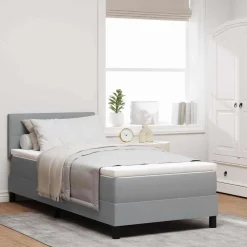 vidaXL Camas Y Accesorios-Cama tipo Box Spring con colchón 90 x 190 cm tela