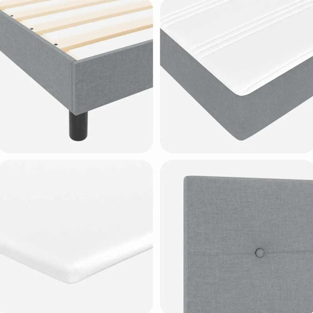 vidaXL Camas Y Accesorios-Cama tipo Box Spring con colchón 90 x 190 cm tela