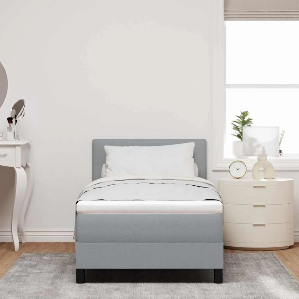 vidaXL Camas Y Accesorios-Cama tipo Box Spring con colchón 90 x 190 cm tela