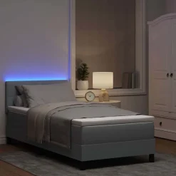 vidaXL Camas Y Accesorios-Cama tipo Box Spring con colchón 90 x 190 cm tela