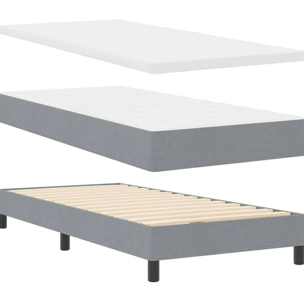 vidaXL Camas Y Accesorios-Cama tipo Box Spring con colchón 90 x 190 cm tela