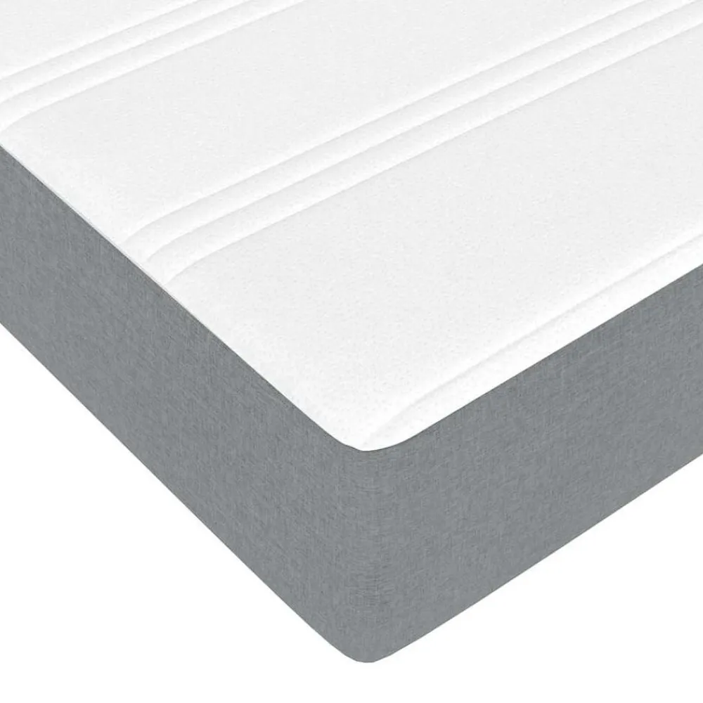 vidaXL Cama tipo Box Spring con colchón 80 x 200 cm tela Gris claro Discount
