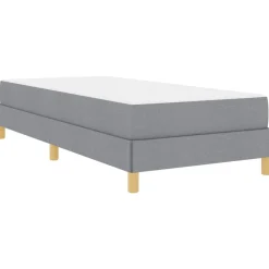 vidaXL Cama tipo Box Spring con colchón 80 x 200 cm tela Gris claro Discount