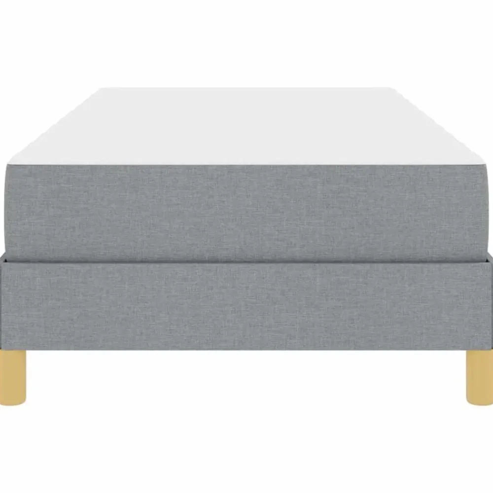 vidaXL Cama tipo Box Spring con colchón 80 x 200 cm tela Gris claro Discount