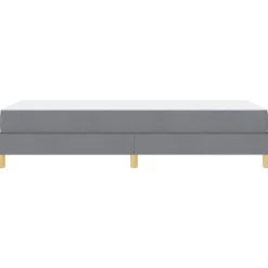 vidaXL Cama tipo Box Spring con colchón 80 x 200 cm tela Gris claro Discount