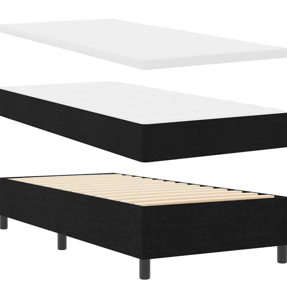 vidaXL Camas Y Accesorios-Cama tipo Box Spring con colchón 80 x 200 cm tela