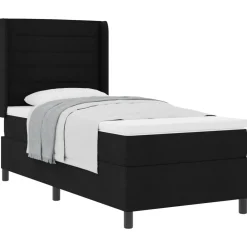 vidaXL Cama tipo Box Spring con colchón 200 x 80 cm tela Negro New