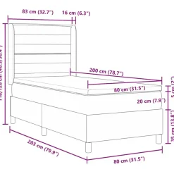 vidaXL Cama tipo Box Spring con colchón 200 x 80 cm tela Negro New