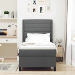 vidaXL Camas Y Accesorios-Cama tipo Box Spring con colchón 200 x 80 cm tela