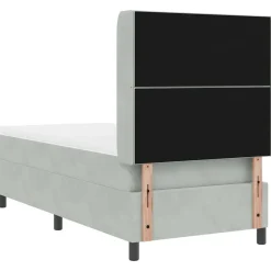 vidaXL Cama tipo Box Spring 90 x 190 cm Terciopelo Gris claro