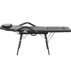 vidaXL Camilla de esteticista cuero sintético 185x78x76 cm negra Negro Discount