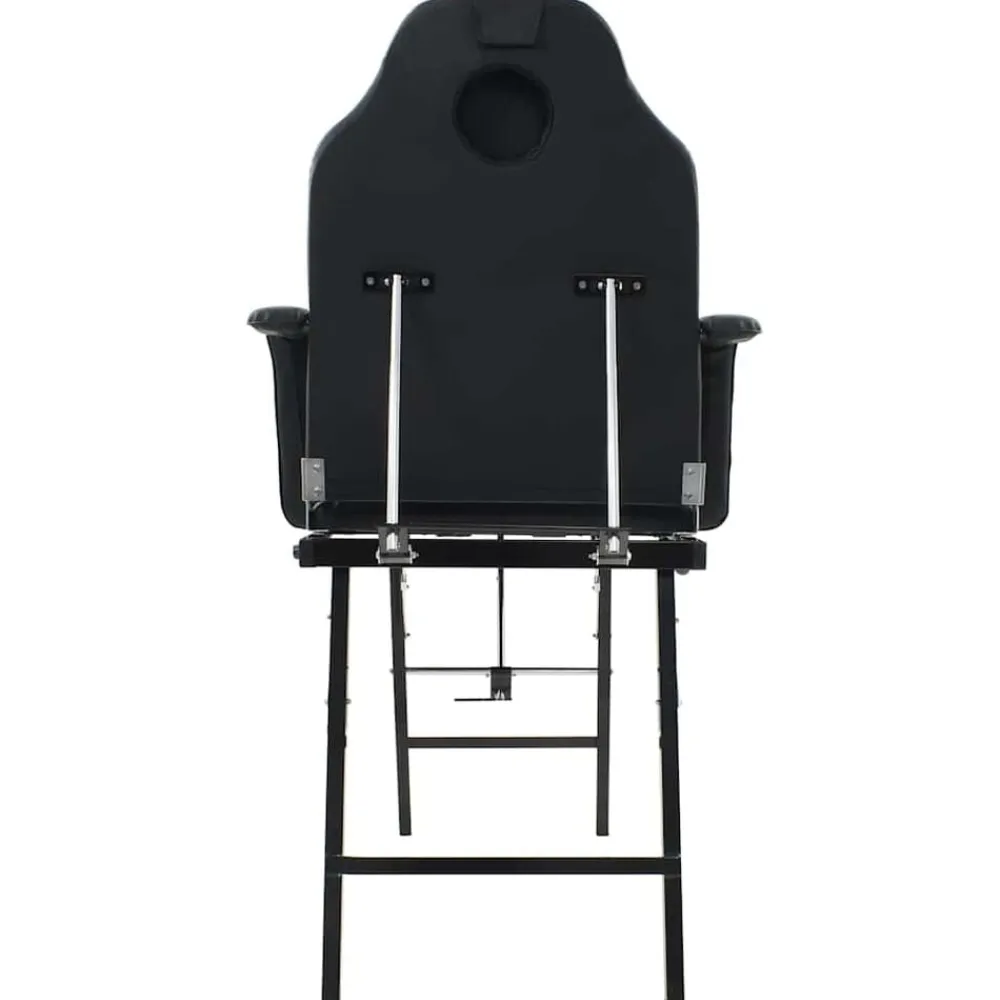 vidaXL Camilla de esteticista cuero sintético 185x78x76 cm negra Negro Discount