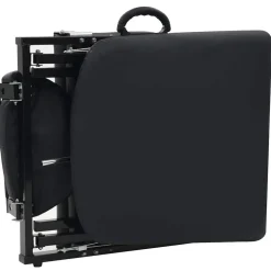 vidaXL Camilla de esteticista cuero sintético 185x78x76 cm negra Negro Discount