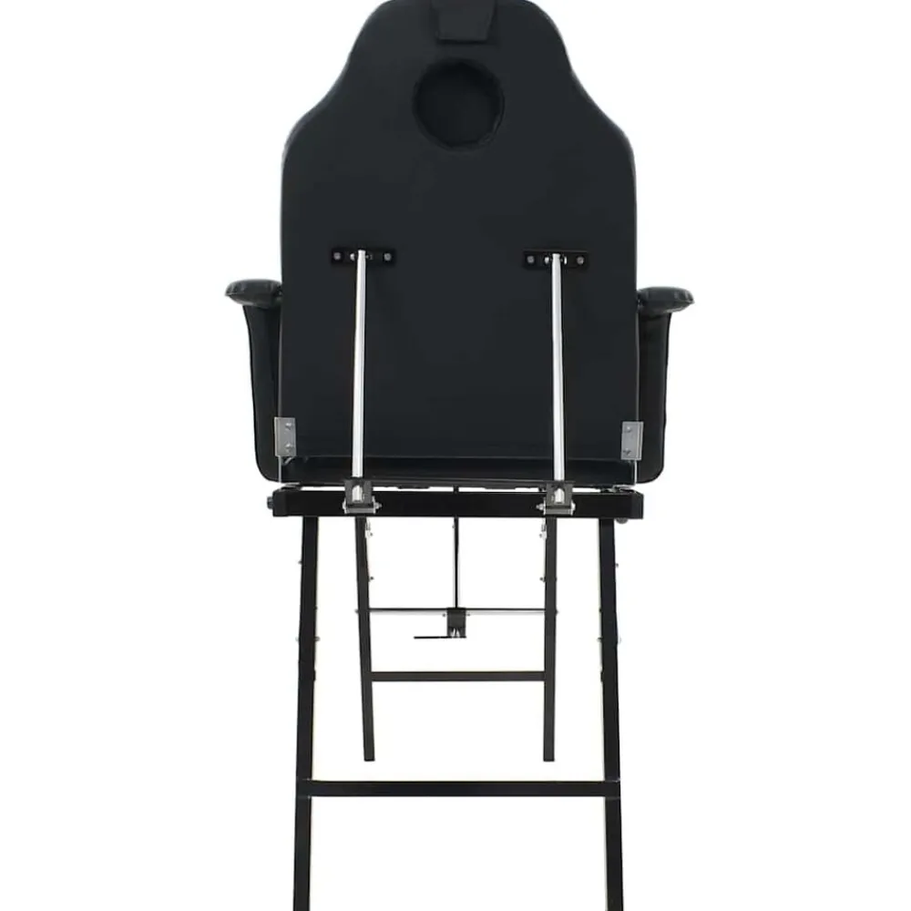 vidaXL Camilla de esteticista cuero sintético 185x78x76 cm negra Negro Best