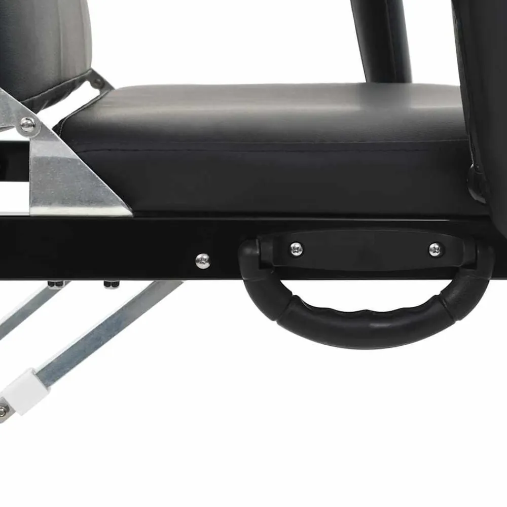 vidaXL Camilla de esteticista cuero sintético 185x78x76 cm negra Negro Best