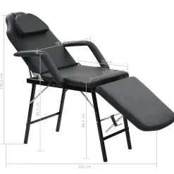 vidaXL Camilla de esteticista cuero sintético 185x78x76 cm negra Negro Best
