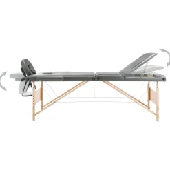 vidaXL Camilla de masaje 3 zonas estructura madera 186x68 cm Antracita