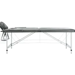 vidaXL Camilla de masaje 2 zonas marco aluminio 186x68 cm Antracita New