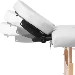 vidaXL Camilla de masaje plegable 4 zonas estructura de madera crema Blanco New
