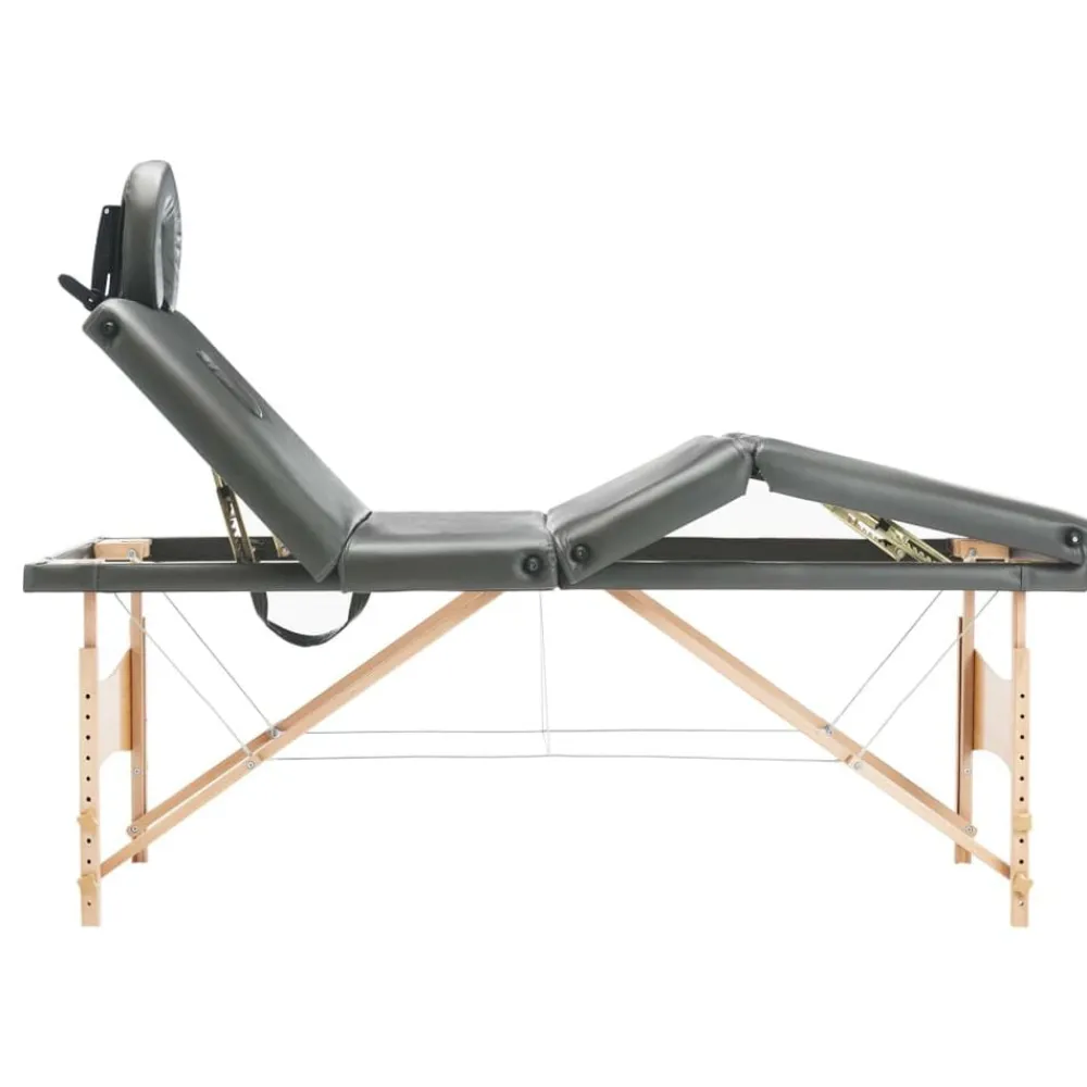 vidaXL Salud Y Belleza-Camilla de masaje 4 zonas estructura madera 186x68 cm