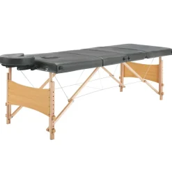 vidaXL Salud Y Belleza-Camilla de masaje 4 zonas estructura madera 186x68 cm