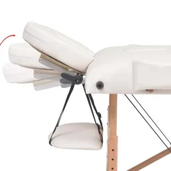 vidaXL Camilla de masaje y taburete plegable 3 zonas 10 cm Blanco Discount