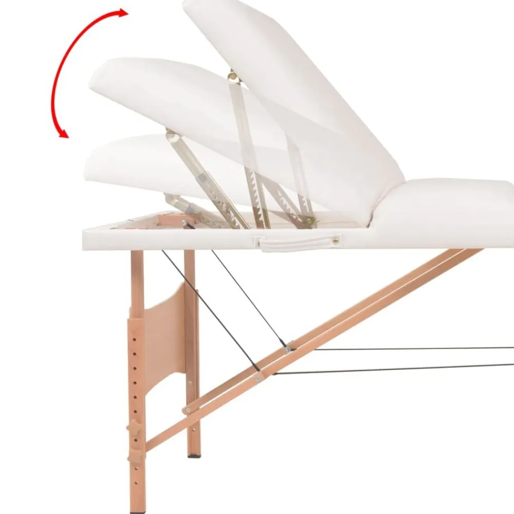 vidaXL Camilla de masaje y taburete plegable 3 zonas 10 cm Blanco Discount