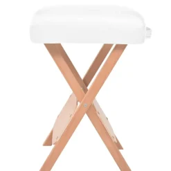 vidaXL Camilla de masaje y taburete plegable 3 zonas 10 cm Blanco Discount