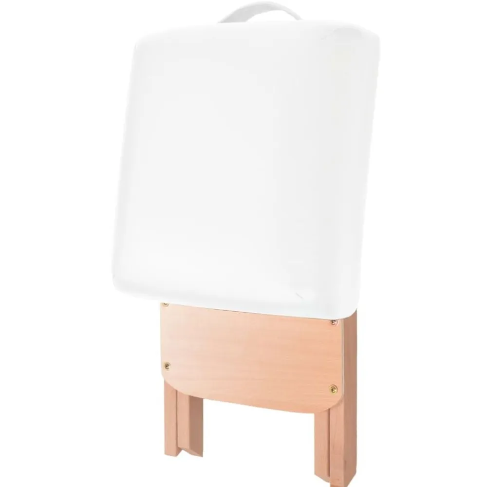 vidaXL Camilla de masaje y taburete plegable 3 zonas 10 cm Blanco Discount