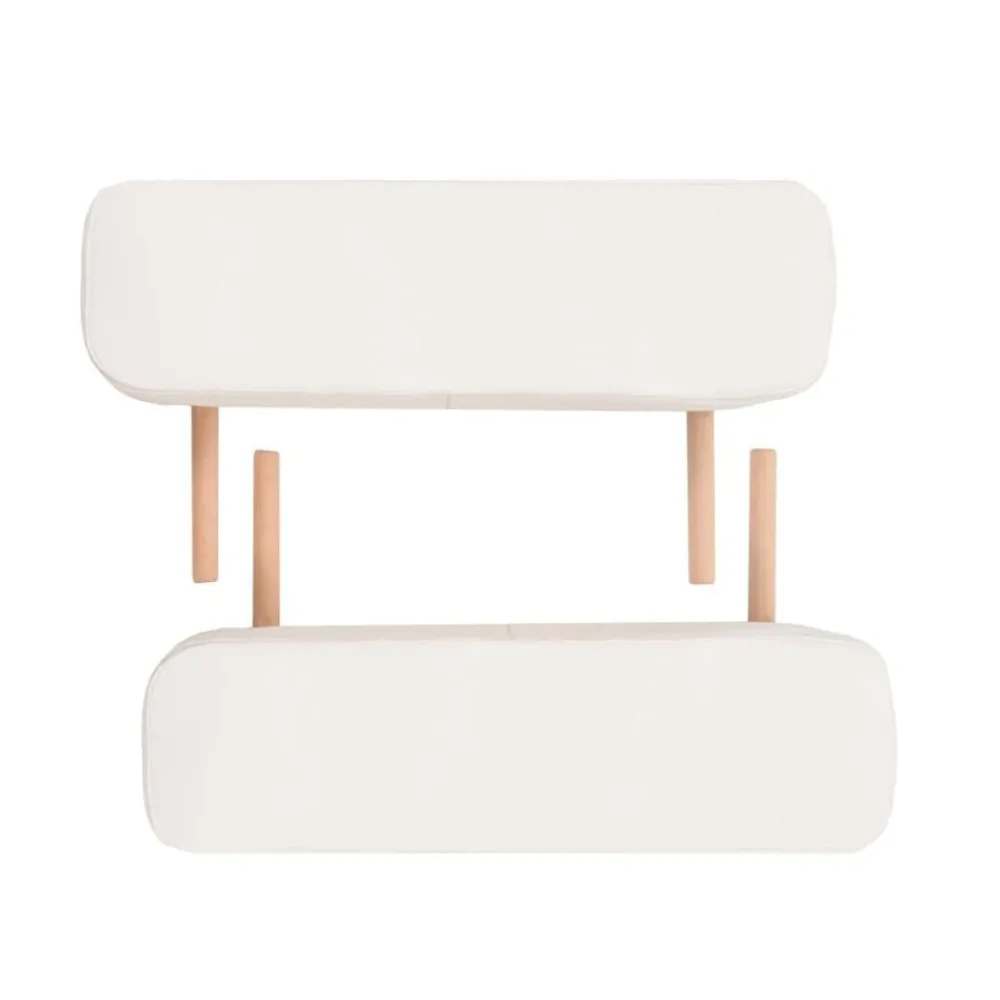 vidaXL Camilla de masaje y taburete plegable 3 zonas 10 cm Blanco Discount