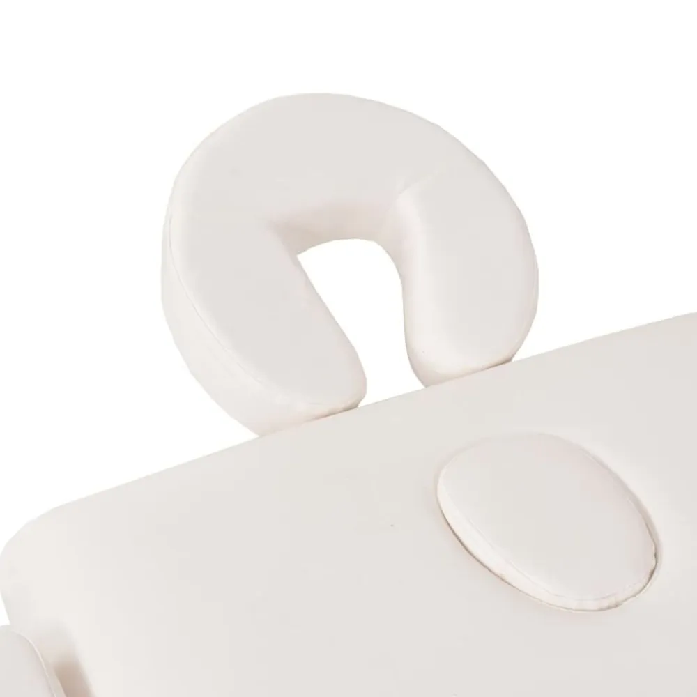 vidaXL Camilla de masaje y taburete plegable 3 zonas 10 cm Blanco Discount