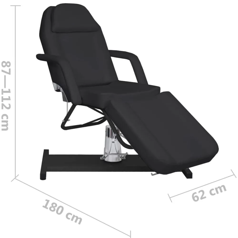 vidaXL Camilla de masaje negra 180x62x(87-112) cm Discount